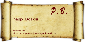 Papp Bolda névjegykártya